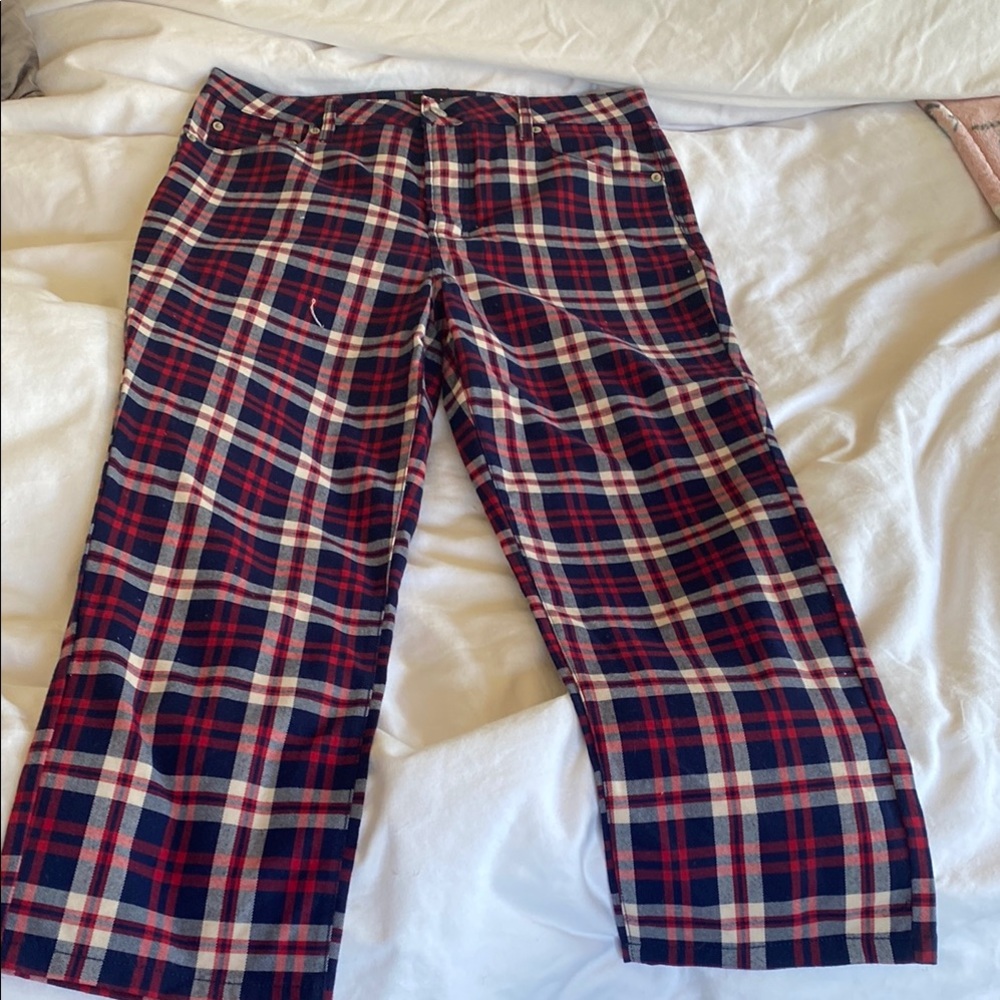 Women’s Plaid Pants - Red and White